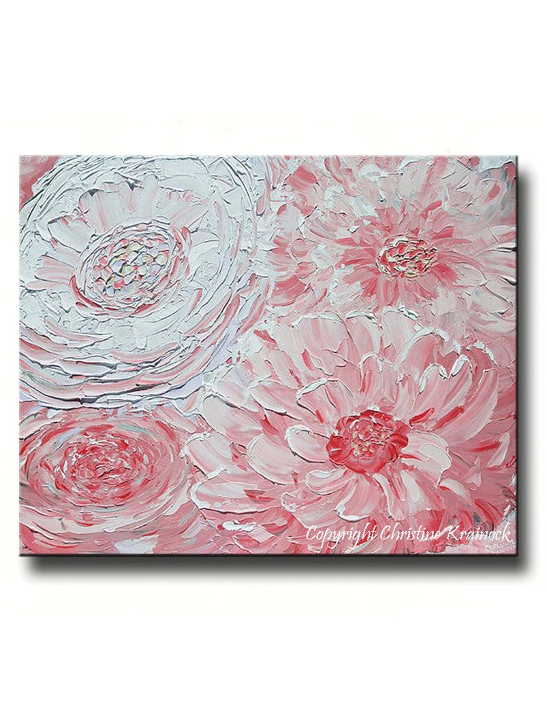 GICLEE PRINTS Art Abstract Pink Peony Painting Flowers Wall Etsy