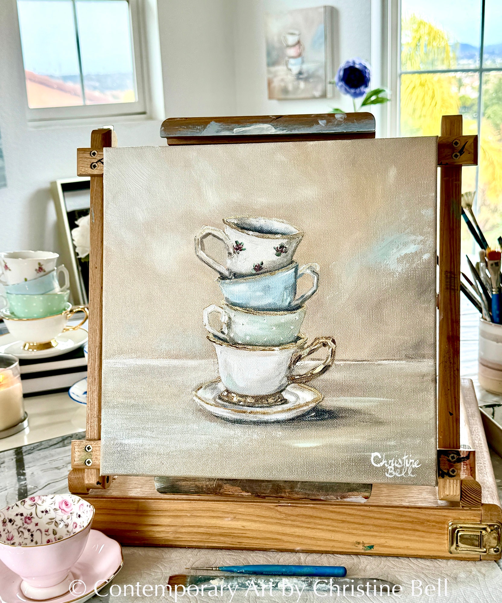 Tazza Doppia Per Pittura Ad Olio In Acciaio Inox - Doppio Mestolo Per Artisti - Tavolozza Professionale - Foto 8