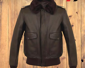 Original Rare Vintage 80s Echt Leder 20s Retro Style Aviator