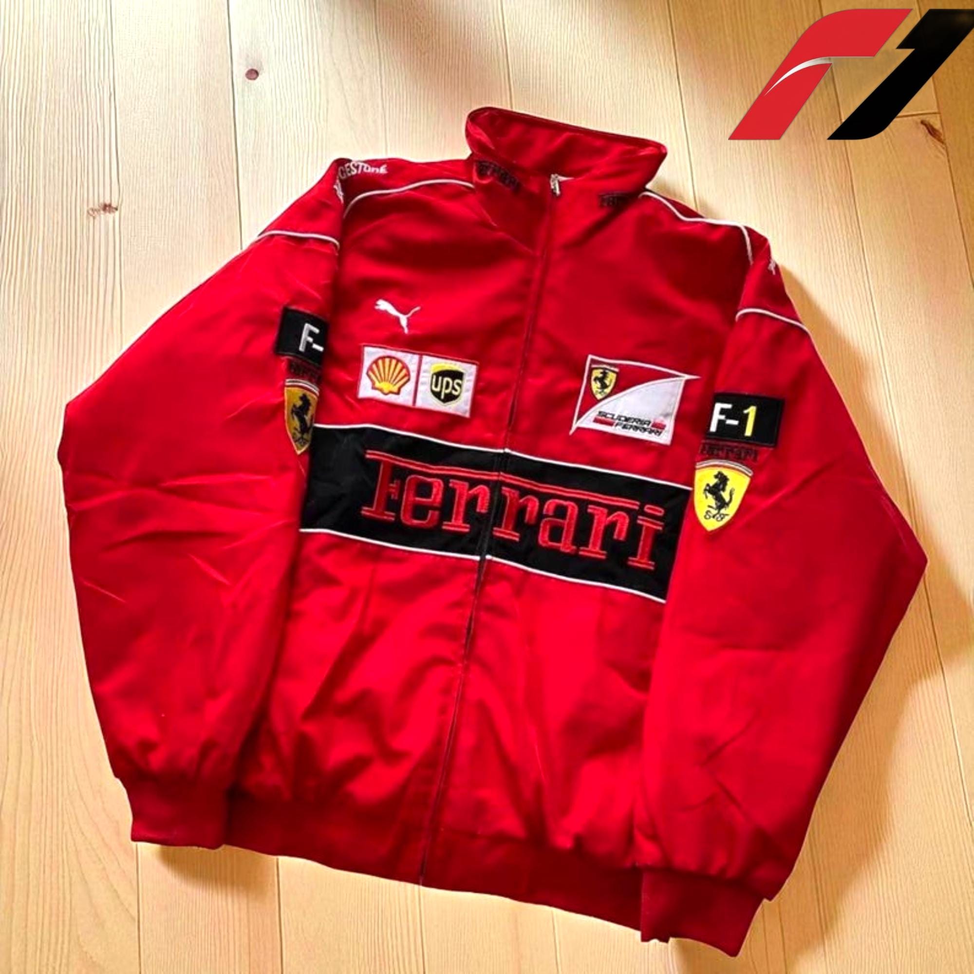 ​【ヴィンテージ】Ferrari F1 マールボロ レーシングブルゾン XXL Vintage Racing Ferrari F-1 Rormula 1 Jacket Red Bomber Rare