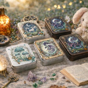 Enchanted Forest Specimen Tin Covers – Mixed Media Set