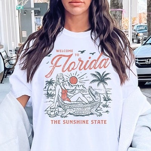 Florida Tee, Vintage Florida Tee, Vintage Beach Tee, Vintage Pin Up Girl Tee, Comfort Colors Tee