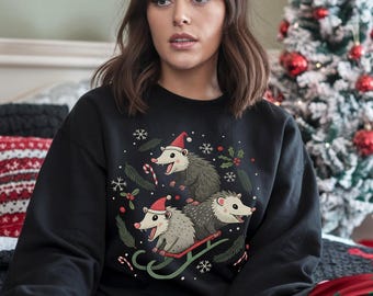 Funny Possum Christmas Sweatshirt, Creepmas Festive Humor