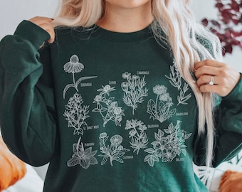 Healing Herbs Sweatshirt/Herbology Sweatshirt/Botanical Sweatshirt