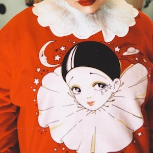 Pierrot Sad Clown Shirt-80s Harlequin Sweatshirt-More Colors and Plus Size Available