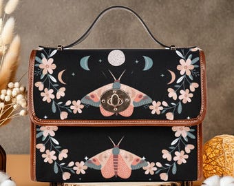 Celestial Moon Cottagecore Bag, Witchy Moon Purse, Boho Shoulder Bag, Crossbody