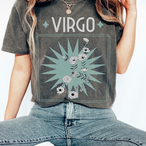 Chemise du zodiaque Vierge, constellation de la Vierge, chemise astrologique de la Vierge, t-shirt de couleurs confort