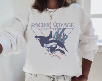 Orca Crewneck Sweatshirt/y2k Aesthetic/whale Sweatshirt/90s