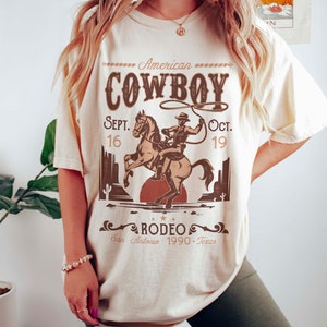 Cowboy Comfort Colors Tee/Rodeo Tee/Oversized Western Tee/Western Graphic Tee
