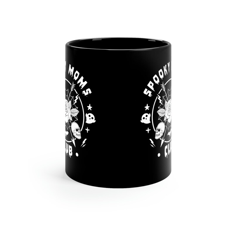 Spooky Moms Club Black Mug, Goth Mom Mug, Gift for new mom, Gift for Goth Mom image 3