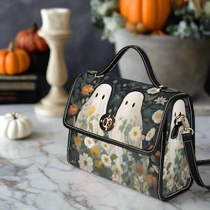 Floral Ghosts Crossbody Bag/Halloweencore Bag/Ghost Purse/Boho Ghost Purse/Spoopy Bag