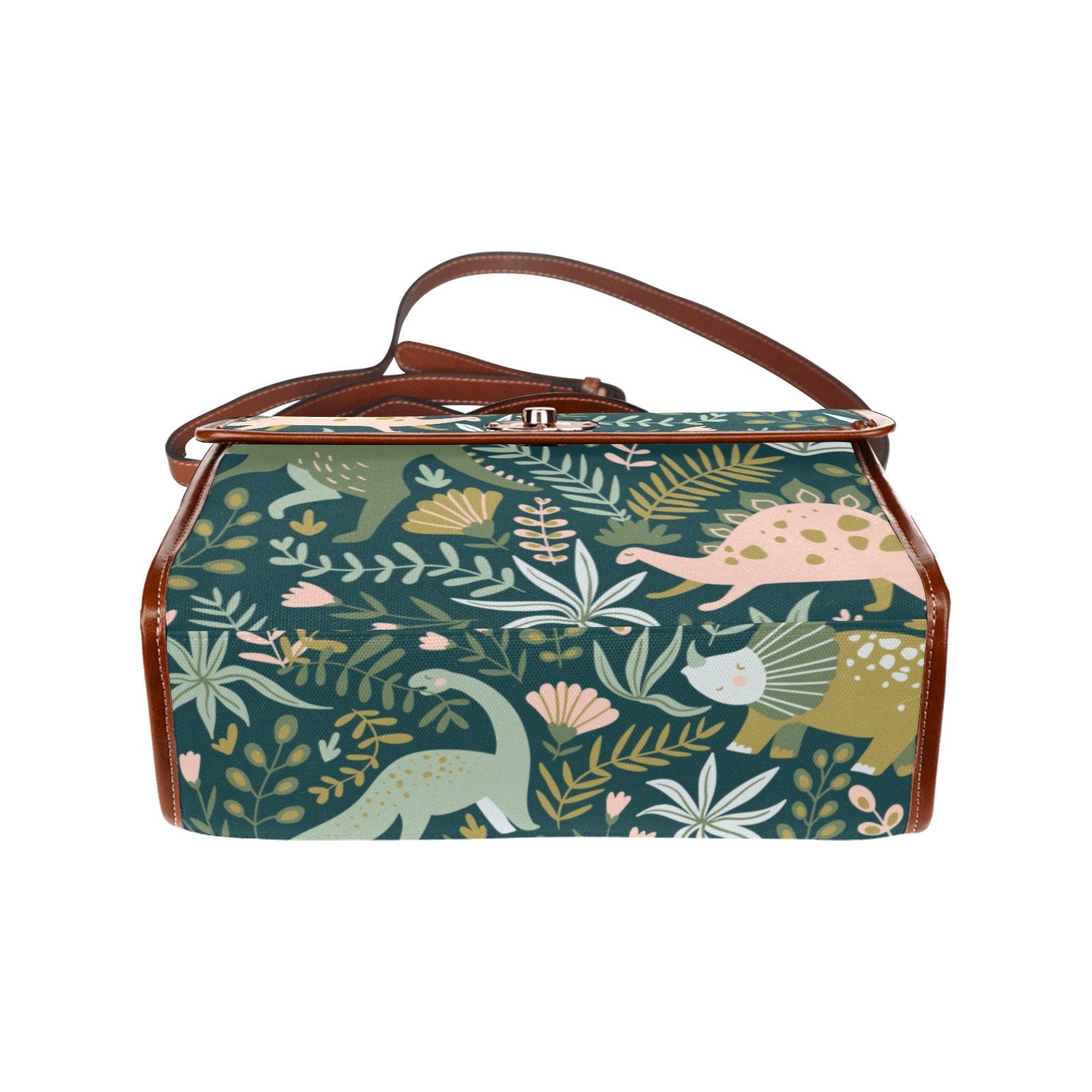 Dinosaur Print Canvas Bag With Shoulder Strap/kidcore Bag