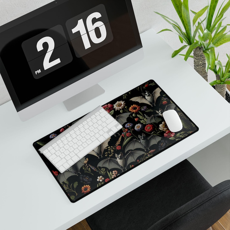 Nocturnal Pollinators Desk Mat, Goth Desk Mat, Keyboard Pad, Gothic ...