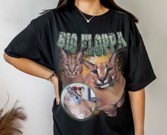 Venda quente popular casal usar grande floppa meme bonito caracal gato  imprimir casal hip-pop camiseta confortável de alta qualidade o-pescoço t -  AliExpress