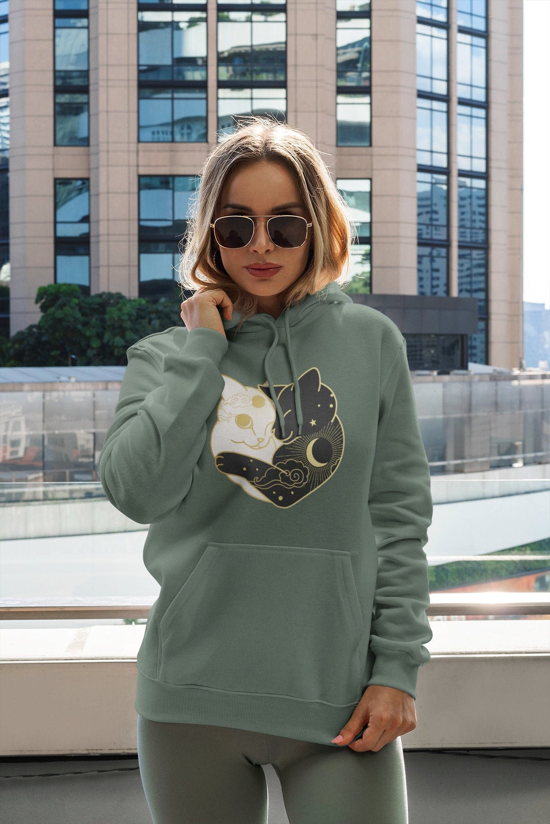 cat yin yang sweatshirt