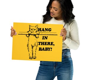 Hang in There Baby Cat Vintage Inspired Poster Print - Etsy