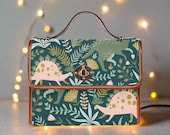Dinosaur Print Canvas Bag With Shoulder Strap/kidcore Bag