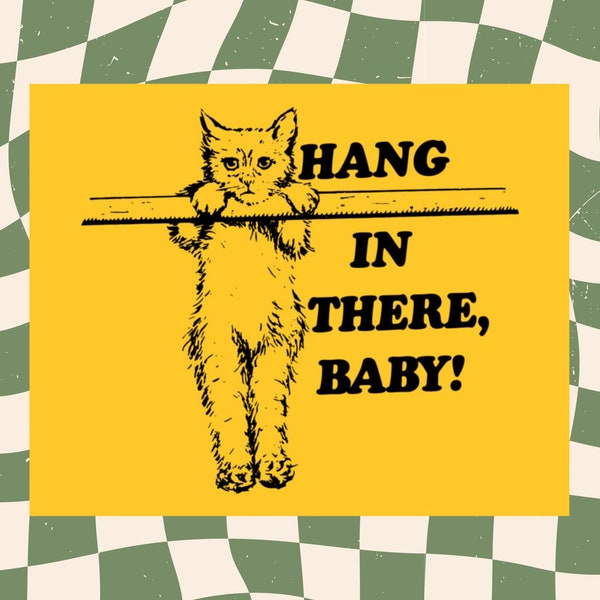 Hang in There Cat Print - Etsy