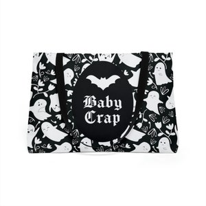 Ghosts Baby Crap Tote Bag: Spooky Goth Mom Diaper Bag image 4