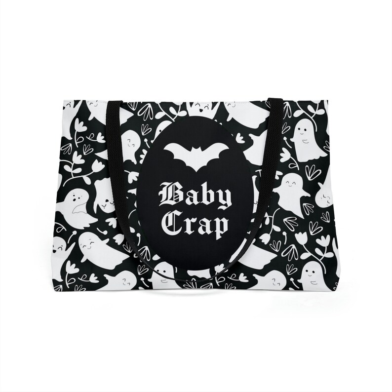 Ghosts Baby Crap Tote Bag: Spooky Goth Mom Diaper Bag image 4