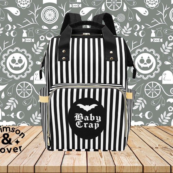 Baby Crap Backpack, Pastel Goth Diaper Bag,Halloween Backpack, Gift for Goth mom,Spooky Diaper Bag