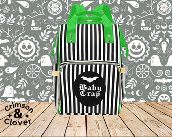 Baby Crap Backpack, Pastel Goth Diaper Bag,Halloween Backpack, Gift for Goth mom,Spooky Diaper Bag