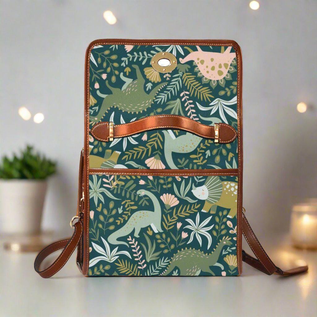 Dinosaur Print Canvas Bag With Shoulder Strap/kidcore Bag Dinosaur Print Canvas Bag With Shoulder Strap/kidcore Bag
