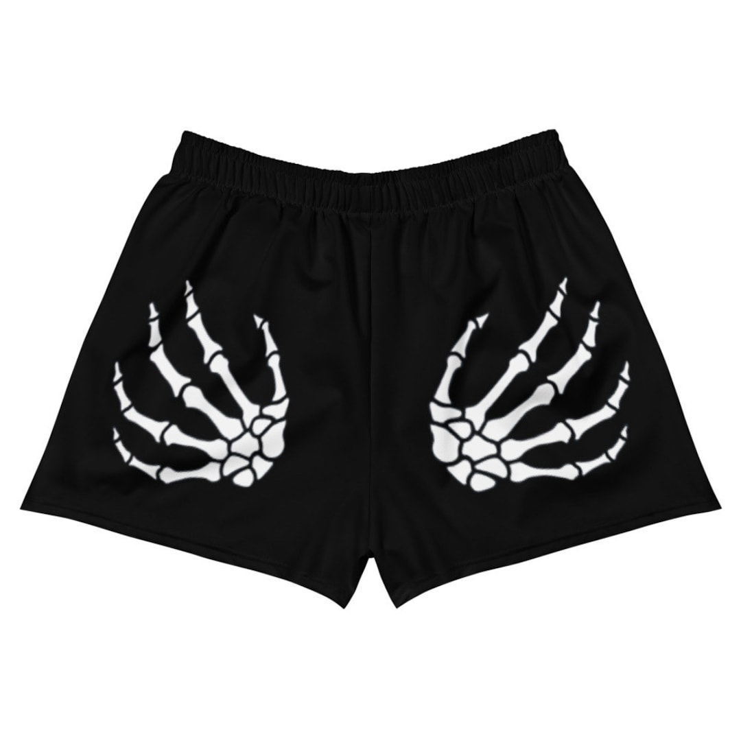 Goth Girl Summer Shorts/black Skeleton Hands Women's Athletic