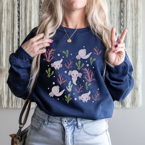 Axolotl Sweatshirt/Seacore Sweatshirt/Oversized Sweatshirt/Vintage Sweatshirt