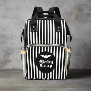 Baby Crap Backpack, Pastel Goth Diaper Bag,Halloween Backpack, Gift for Goth mom,Spooky Diaper Bag