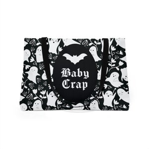 Ghosts Baby Crap Tote Bag: Spooky Goth Mom Diaper Bag image 5