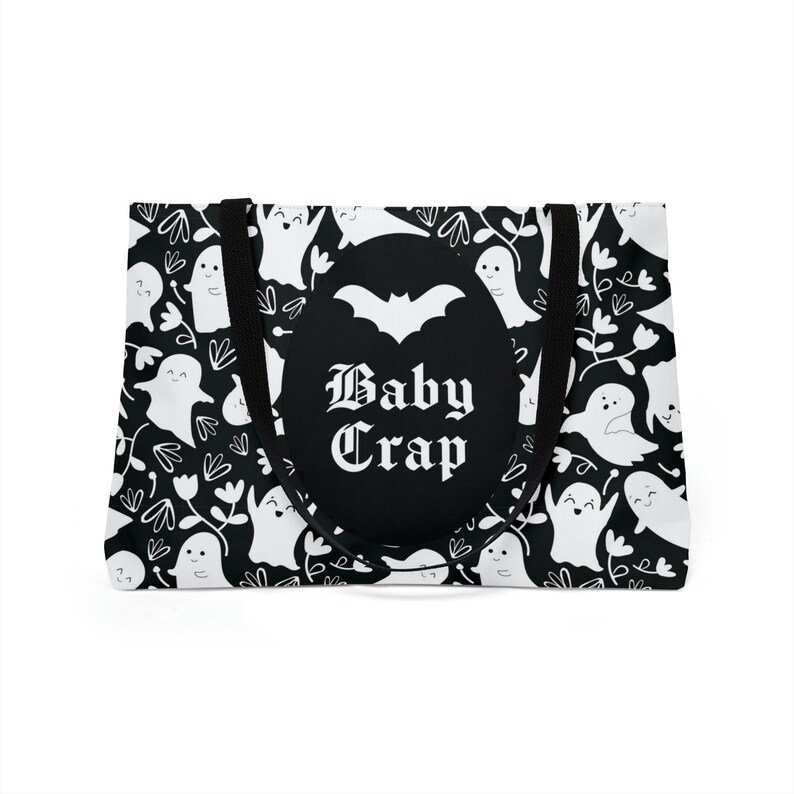 Ghosts Baby Crap Tote Bag: Spooky Goth Mom Diaper Bag image 5