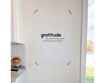 Affiche géante de la liste de gratitude (Citation de gratitude)