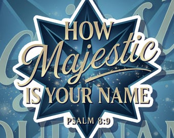 Psalm 8:9 "Majestic Name” Scripture Magnet • Christian Fridge Decor • Hand‑Lettered Bible Verse Gift