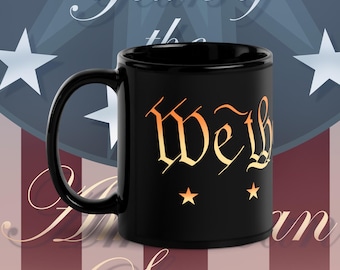 We the People Freedom-mok - op de Amerikaanse grondwet geïnspireerd handgeletterd ontwerp - liefhebber van patriottische koffie