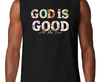 Regata "Deus é Bom o Tempo Todo", Regata com Estampa de Fé, Regata com Versículo Bíblico Religioso, Regata Musculosa Feminina Cristã | Regata de Treino com Estampa de Gato