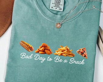 Camiseta unissex "BadDayToBeaSnack", camiseta retrô engraçada, camiseta para o Dia da Independência, camiseta para o Dia do Trabalho.