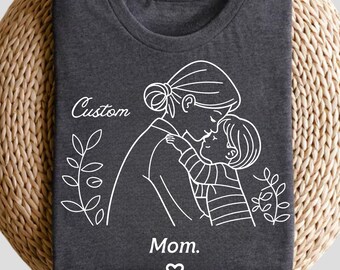 Custom Mom Shirt, Personalized Mama Tee, Family Matching Gift