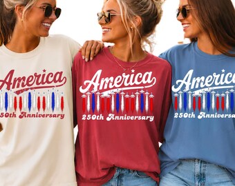 Comfort Colors® America  250 Years Anniversary T-Shirt, Patriotic USA 1776-2026 Graphic Tee