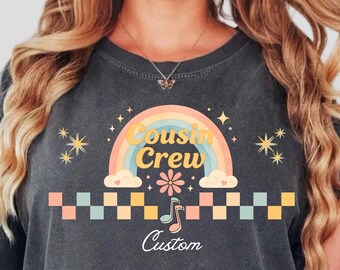 Custom Retro Cousin Crew Shirt, Matching Family Reunion Tee
