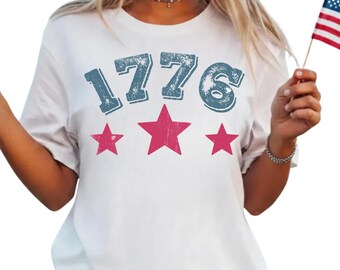 1776 Shirt, USA Shirt, Fourth of July Shirt, America 1776, 1776 T Shirt, Patriotic Women Tank top, Est 1776 Vneck, Independence Day