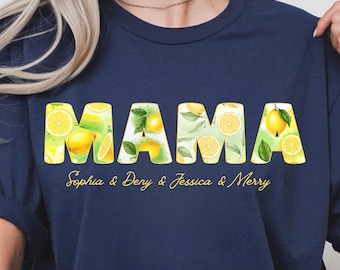 Customizable Lemon Mama Shirt, Citrus Lover Tee, Mothers Day Gift