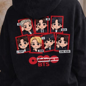 thumbnail image 2 of BP Born Pink Hoodie - Blackpink Kpop Merch Sweatshirt With Jisoo Design, 60% Cotton 40% Polyester Blend 2 of 3