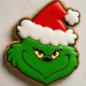 Cortador de galletas con la cara del Grinch: ¡roba el espectáculo esta Navidad!