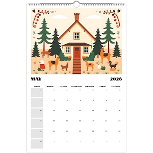 Swedish Folk Art 2026 Wall Calendar – Dala Horse & Kurbits Design | Nordic Wall Art Calendar | Scandinavian Home Décor Gift image 4