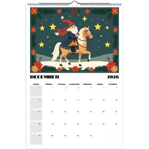 Swedish Folk Art 2026 Wall Calendar – Dala Horse & Kurbits Design | Nordic Wall Art Calendar | Scandinavian Home Décor Gift image 7
