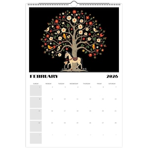 Swedish Folk Art 2026 Wall Calendar – Dala Horse & Kurbits Design | Nordic Wall Art Calendar | Scandinavian Home Décor Gift image 9