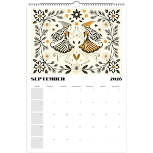Swedish Folk Art 2026 Wall Calendar – Dala Horse & Kurbits Design | Nordic Wall Art Calendar | Scandinavian Home Décor Gift image 6