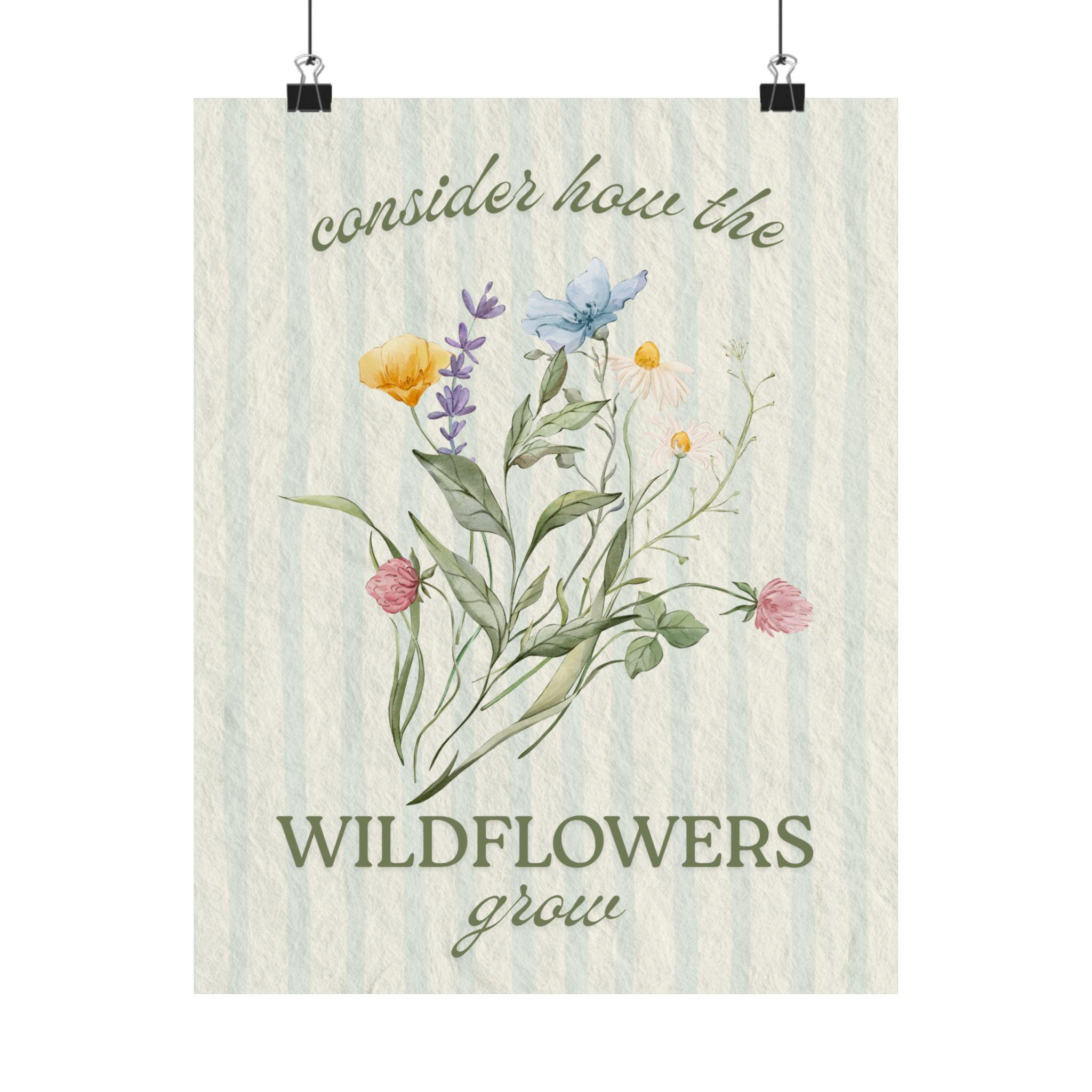 Wildflower Bible Verse Poster | Luke 12:27 Scripture Wall Art | 11x14 ...