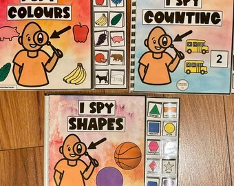 I Spy Adapted Book Bundle: Colors, Counting, Shapes - Autism & Toddler Learning